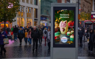 Tesco advertising near venues during Christmas time